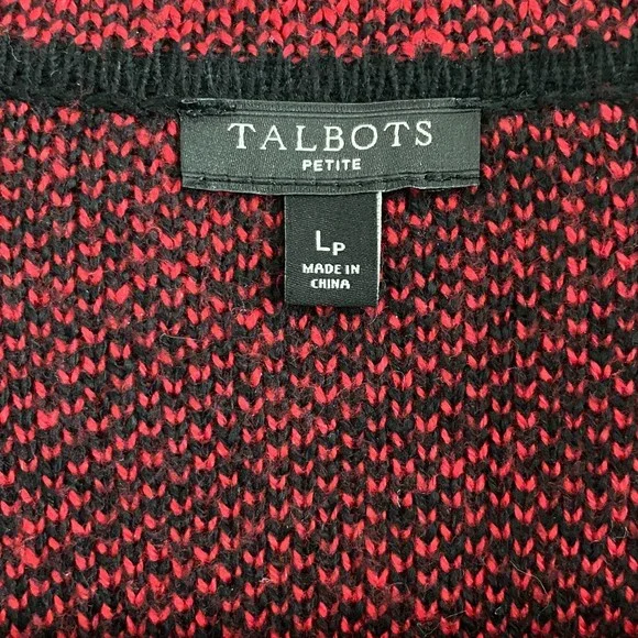 SOLD - Talbots Plaid Cotton Blend Notch Collar Sweater Jacket - Picture 6 of 7